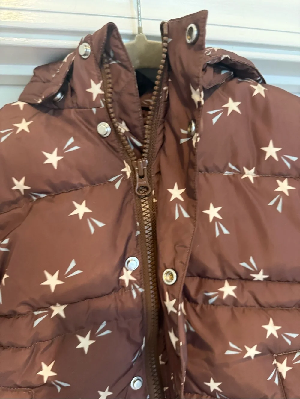Rylee + Cru Puffer Jacket in Brown Shooting Stars
